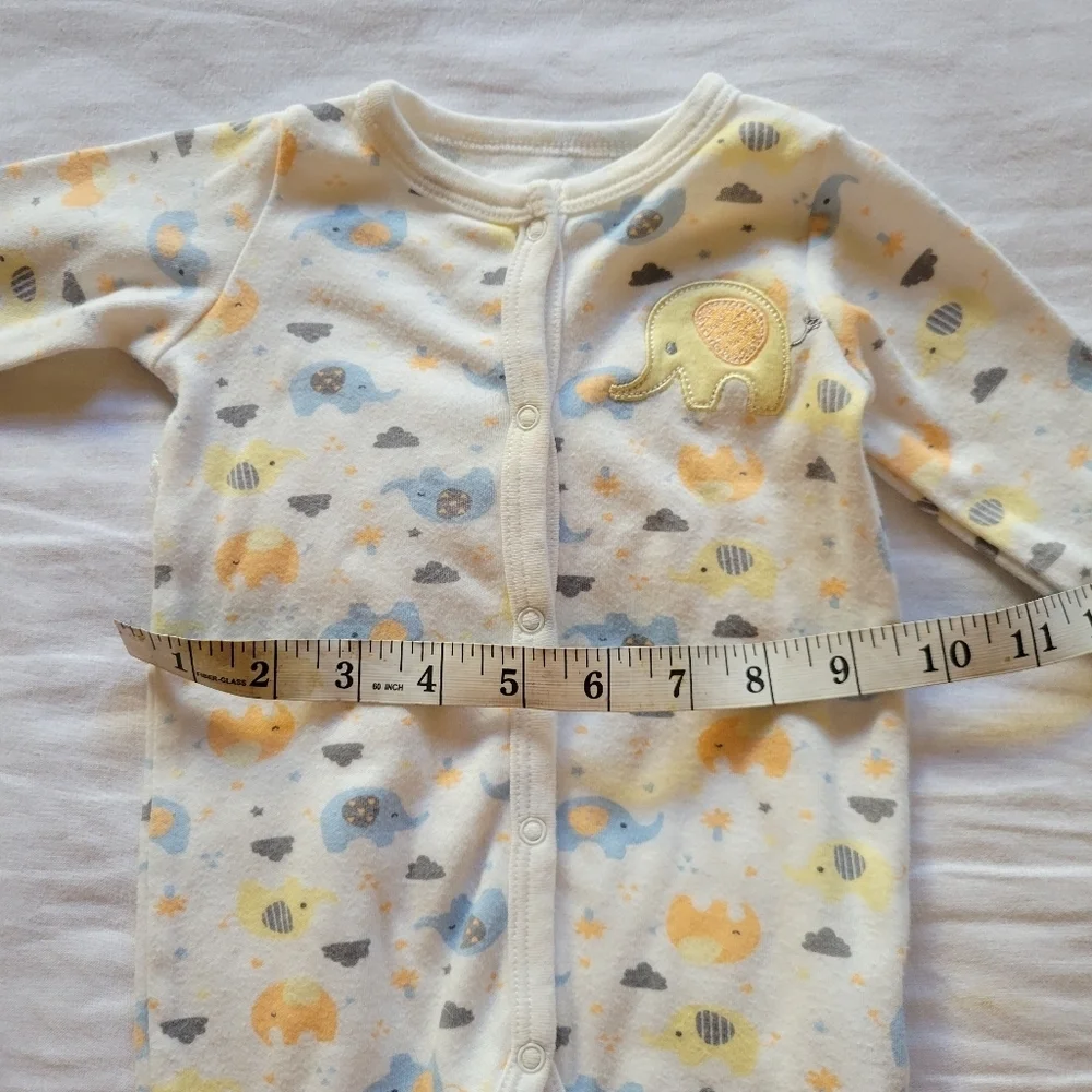 Cozy Elephant Print Kids Footie
